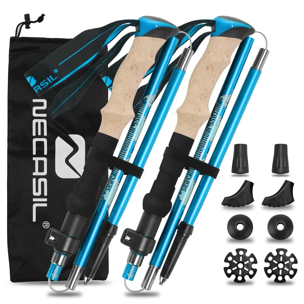 Trekking Pole Carbon - 2 Pack Lightweight Foldable Trekking Poles