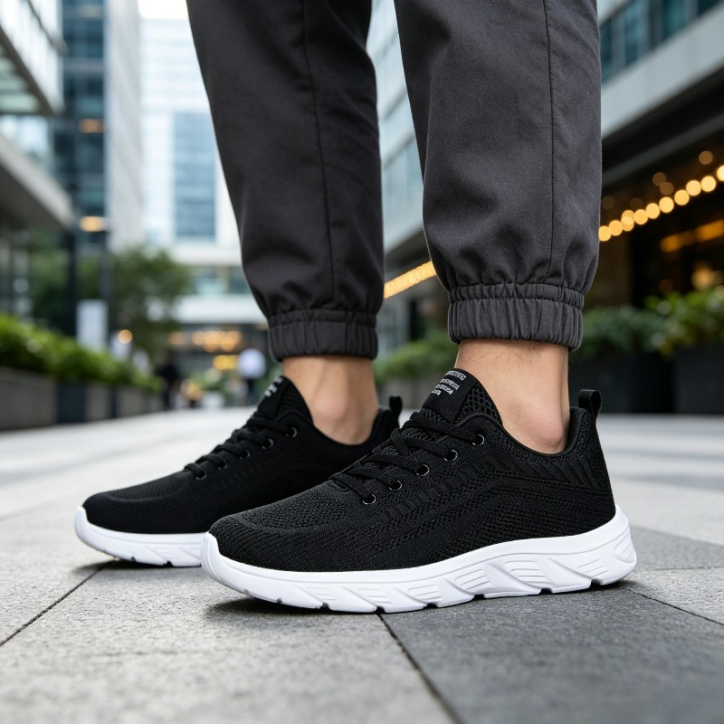 Men Breathable Knit Sneakers W - огляд і ціна Running Shoes Men